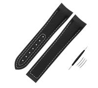 QSYJCCXD High Density Nylon Silicone Watchband For Omega Watch Band 20mm 21mm 22mm Rubber Watch Strap Folding Clasp Curved End Wristwatches Belt