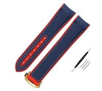 QSYJCCXD High Density Nylon Silicone Watchband For Omega Watch Band 20mm 21mm 22mm Rubber Watch Strap Folding Clasp Curved End Wristwatches Belt