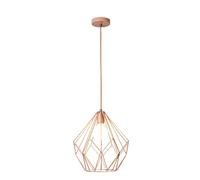 QSYJCCXD Industrial Pendant Lighting Metal Cutout Cage Pendant Light Fixture Farmhouse Kitchen Island Geometric Basket Single Hanging Ceiling Light Fixture Yearn for (Pink)