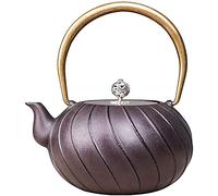 QSYJCCXD Japanese Style Cast Iron Teapot with Infuser 1200Ml Cast Iron Tea Kettle with Trivet Stand and Stainless Steel Infuser Anti Rust Tetsubin Teapot for Electric Ceramic Stove Retro