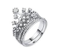 QSYJCCXD Jewelry Rings for Women Girls, Hip Hop Bling Ring Female Stainless Steel Wedding Engagement Rings For Women Men Jewelry Jewellery Mothers Day Gift