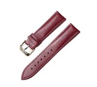 QSYJCCXD Leather Watch Strap 14mm 16mm 18mm 20mm 22mm Watchband for Women Men Watch Accessories Solid Buckle Brown Red(D,18mm)