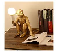 QSYJCCXD LED Chandeliers, Monkey Lamp Resin Black White Gold Right Left Side Monkey Wall Light Compatible with Bedroom Lamp Retro Sconce Wall Lights Twins Wall Lamp,Modern Vintage