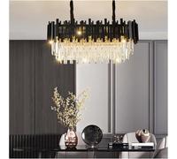 QSYJCCXD LED Modern Chandelier Lamp Modern LED Crystal Chandelier Luxury Pendant Light Black Stainless Steel Hanging Lamp Adjustable Chandeliers