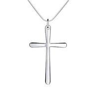 QSYJCCXD Long Cross Necklaces Pendant Pure Statement Jewelry For Women Wedding Party Gift