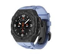 QSYJCCXD Luxury Modification Kit for Galaxy Watch 7 Ultra 47mm Carbon Case Rubber Strap for Galaxy Watch Ultra Carbon Fiber Cover Watchbands