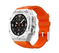 QSYJCCXD Luxury Modification Kit for Galaxy Watch Ultra 47mm Stainless Steel Case Silicone Strap for Ultra 47mm DIY Accessorie Watchbands