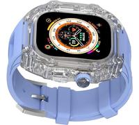 QSYJCCXD Luxury Women Crtstal Transparent Watch Case Rubber Bands，For Ultra 8/7/6/5/4/SE 49mm 45mm 44mm，Hard PC Bezels RM Style Watch Sport Wrist Band Accessories