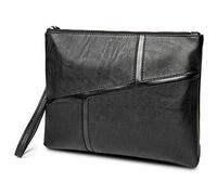 QSYJCCXD Men's Handbag, Black Leather Long Wallet, Casual Handbag, Wallet Purse Coin Purse (Black)