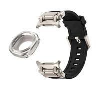 QSYJCCXD Metal Case Fluororubber Strap for Galaxy Watch 7 Ultra 47mm Metal Protective Case Cover Sport Bracelet for Galaxy Ultra 47mm FKM WatchBands