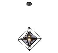 QSYJCCXD Modern Pendant Light Geometric Kitchen Island Lighting Fixture Diamond Shape Ceiling Hanging Lights Fixture for Kitchen Island Living Room Bedroom Yearn for (Amber B)