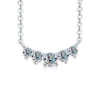 QSYJCCXD Moissanite Pendant Necklace for Women D Color 5-Stone Pendant Gifts