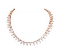 QSYJCCXD Moissanite Tennis Necklace, 18K Gold Rhinestone Choker, Delicate Bridal Jewelry for Women, Gift for Her