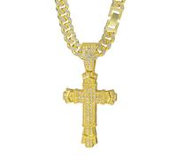 QSYJCCXD necklace alloy full diamond cross pendant necklace men's and women's chain