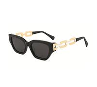 QSYJCCXD New 2025 cat gold-eyed clown link temple sunglasses female acetate frame polarized color on UV 400 female
