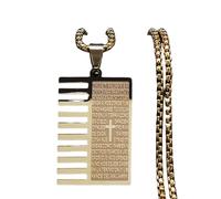 QSYJCCXD New 2025 Lord's Prayer Scripture Bible Cross Necklace Stainless Steel Gold Color Spanish Necklaces Jewelry Collares Para Decoration Jewelry Luxury With You Accessories Trendy Best For Gift
