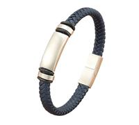 QSYJCCXD New 2025 Luxury Stainless 3 Colors Weave Genuine Leather Men Bracelets Vintage Bangle Friend Birthday Gift Daily Wear Accessory Jewelry Fashion Trendy Accessories Creative