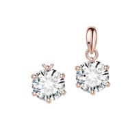 QSYJCCXD New 2025 Moissanite D Color 1Ct 1.5Ct 2Ct 3Ct Round 925 Sterling Silver Pendant Necklace For Woman No Chain Decoration Jewelry Luxury With For You Accessories Trendy Creative Best For Gift
