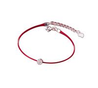 QSYJCCXD New 2025 Unisex 16-19.5Cm 925 Sterling Silver Flower Red Rope Bracelets Thread String Jewelry For Women Her Decoration Luxury With You Accessories Trendy For Women And Men