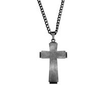 QSYJCCXD New 2025 Unisex Hip Hop Cross Jesus Stainless Steel Necklace Black Color Long Crucifix For Women Men Christian Amulet Jewelry Collar Decoration Luxury Trendy For Women And Men