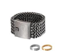 QSYJCCXD New 2026 30Mm Mesh Link Chain Bracelet For Men Stainless Steel Mens Wrist Band Charm Bangle Bracelets Gold Silver Color Decoration Jewelry Luxury With You Accessories Trendy Best Gift