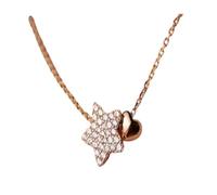QSYJCCXD New 2026 Arrive Unisex Real 925 Sterling Silver Necklace Sweet Star Heart Pendant 18K For Women Wedding Statement Fine Decoration Jewelry Luxury With You Accessories Trendy For Women And Men