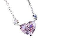 QSYJCCXD New 2026 Charm Heart Cut Topaz Diamond Pendant 100% Real 925 Sterling Silver Wedding Pendants Necklace For Women Bridal Choker Jewelry Fashion Accessories Creative Gift