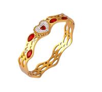 QSYJCCXD New 2026 Colorful Stainless Steel Bangle For Women Inlaid Shell Cz Stones Designer Bracelet Luxury Charm Jewelry Wedding Banquet Gift Decoration Accessories Trendy Best