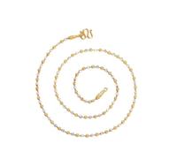 QSYJCCXD New 2026 Unisex (45 Cm * 2 Mm) Mix Gold Color Beads Necklaces For Women Fashion Jewelry Findings Nickel Trendy Accessories Creative Gift For Women And Men