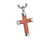 QSYJCCXD New 2026 Unisex Wood Material Cross Long Mens Necklaces Pendants Chain Punk For His Male Stainless Steel Jewelry Creativity Decoration Luxury With You Accessories Trendy For Women And Men