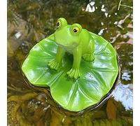 QSYJCCXD Pool Floating Frog Sculpture Ornament Decor Resin Toy Fish Pond,Water Floating Lotus Leaf Turtle Frog Animal Koi Pond Decoration.Pool Accessories Float,F