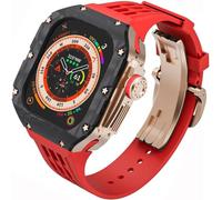 QSYJCCXD Premium Carbon Fiber Watch Case Rubber Band,For Ultra 2 49mm Series Replacement,Men Watch Case Straps Clasp Mod Kit,For Series 49mm Accessories