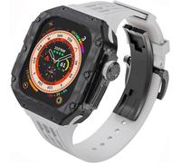 QSYJCCXD Premium Carbon Fiber Watch Case Rubber Band,For Ultra 2 49mm Series Replacement,Men Watch Case Straps Clasp Mod Kit,For Series 49mm Accessories