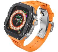 QSYJCCXD Premium Carbon Fiber Watch Case Rubber Band,For Ultra 2 49mm Series Replacement,Men Watch Case Straps Clasp Mod Kit,For Series 49mm Accessories