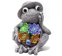 QSYJCCXD Resin Frogs Yard Lamp Art Outdoor and Garden Frog Statue Solar Light Garden Decor - Lawn Decor Frog Resin Statue for Patio, Balcony, Yard Ornament - Unique Housewarming Gifts