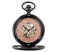 QSYJCCXD Retro Mechanical Pocket Watch Smooth Case Hand Winding Watches Engrave Flip Case Clock Chain for Men Women