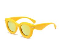 QSYJCCXD Round Sunglasses Women Luxury Fashion Sun Glasses Ladies Trends Punk Hip Hop Shades Eyewear