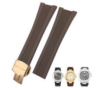 QSYJCCXD Rubber Silicone Watch Band for PP 5711 5712G Nautilus Wristband 25mm Black Blue Brown Watchband Sports Strap Men
