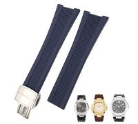 QSYJCCXD Rubber Silicone Watch Band for PP 5711 5712G Nautilus Wristband 25mm Black Blue Brown Watchband Sports Strap Men