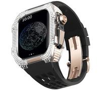 QSYJCCXD Rubber Watch Band Titanium Bezel,For 8/7 45mm Series Watch Accessory Replacement Titanium Luxury Case With Tool