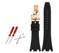 QSYJCCXD Rubber Watch Strap 28mm Watchband For AP 15703 26470SO Royal Oak Offshore Men's Sports Watch Strap Bracelet