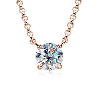 QSYJCCXD S Necklace 1 Carat D Color Pendant Necklace 4-Claw Sparkling Diamond Clavicle Chain for Women