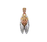 QSYJCCXD S925 Silver Amazing Necklace Pendant Gold Cicada Pendant Men and Women Gift-Copper