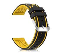 QSYJCCXD Silicone Watch Bands Divers Model Replacement Rubber Watch Strap 20mm 22mm 24mm 26mm Waterproof Line Bicolor Silver Buckle for Men and Women Sport