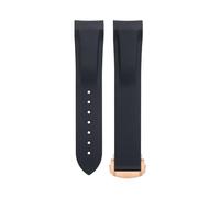 QSYJCCXD Soft Flexible Rubber Watchband For Omega Speedmaster Moonwatch Seamaster 300 AT150 PLANET OCEAN 600 Wristband 20/21/22mm Rose Gold round buckle