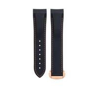 QSYJCCXD Soft Flexible Rubber Watchband For Omega Speedmaster Moonwatch Seamaster 300 AT150 PLANET OCEAN 600 Wristband 20/21/22mm Rose Gold round buckle