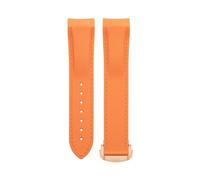 QSYJCCXD Soft Flexible Rubber Watchband For Omega Speedmaster Moonwatch Seamaster 300 AT150 PLANET OCEAN 600 Wristband 20/21/22mm Rose Gold round buckle