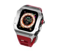 QSYJCCXD Stainless Steel Bezel Watch Case Rubber Band Mod Kit，For Series Ultra 2 49MM Replacement，Men Metal Watch Case Sport Breathable Straps Clasp Accessories