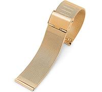 QSYJCCXD Stainless Steel Watch Band 8/10/12/13/14/15/16/17/18/19/20/21/22/23/24mm Silver Mesh Watchband 304 Stainless Steel Strap (Color : Gold, Size : 21mm)