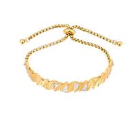 QSYJCCXD Statement Stainless Steel Geometric Bracelet Bangle Women 18K Gold Plated Waterproof Trendy Adjustable Jewelry